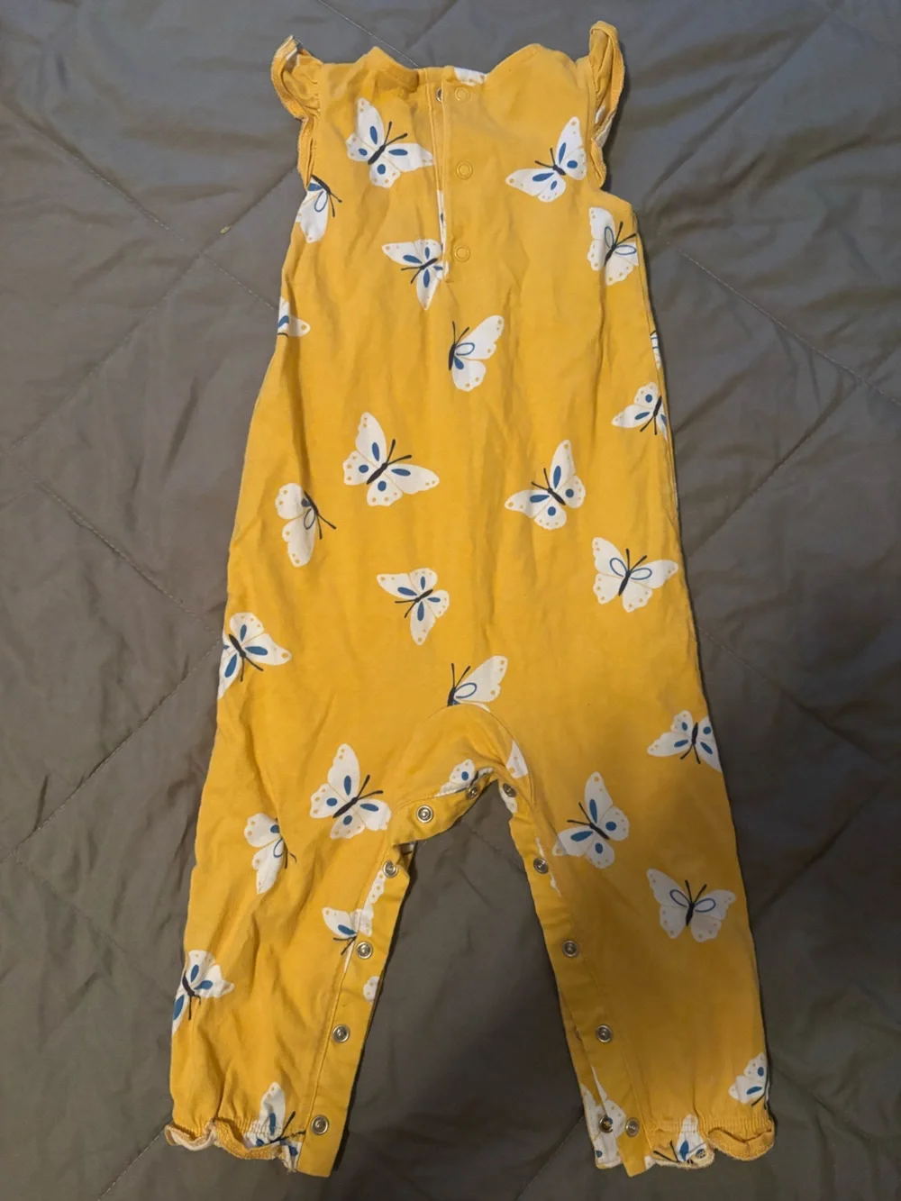 Yellow butterfly pattern romper toddler girl 🦋💛